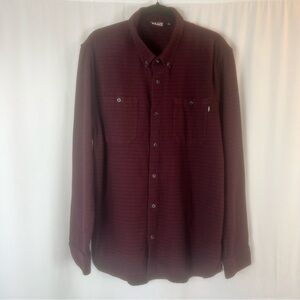 Vans Mens Flannel Shirt Maroon XL Long Sleeve Vans Men's Burgundy Shirt
